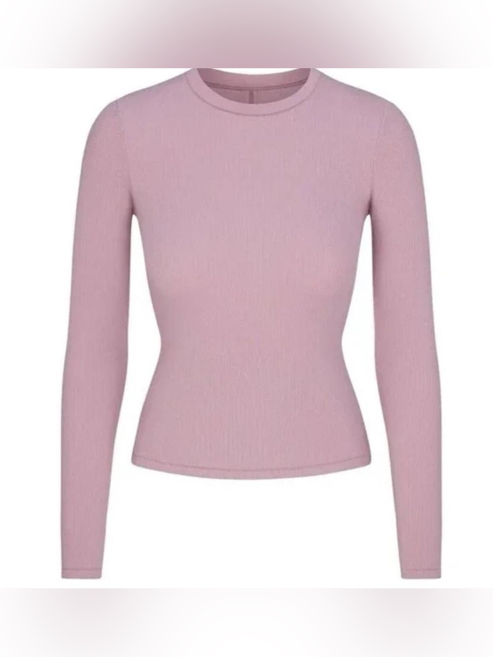Skims ribbed long sleeve shirt (mauve)